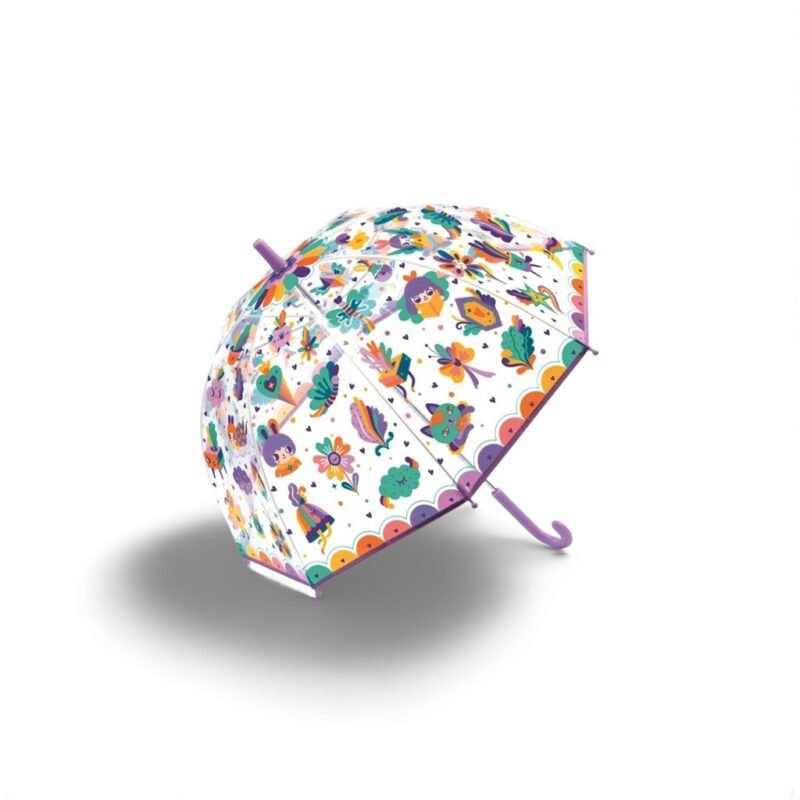 db816c70-701c-427c-a881-e5df97630e31 PARAGUAS TRANSPARENTE ARCO IRIS DJECO