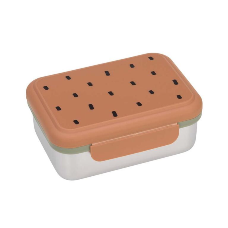 CAJA ALMUERZO ACERO HAPPY PRINTS CARAMEL