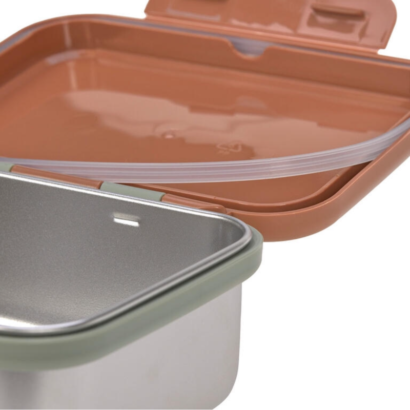 CAJA ALMUERZO ACERO HAPPY PRINTS CARAMEL
