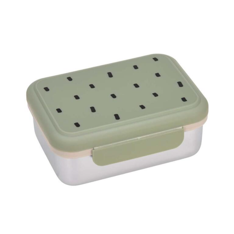 CAJAS ALMUERZO ACERO HAPPY PRINTS LIGHT OLIVE