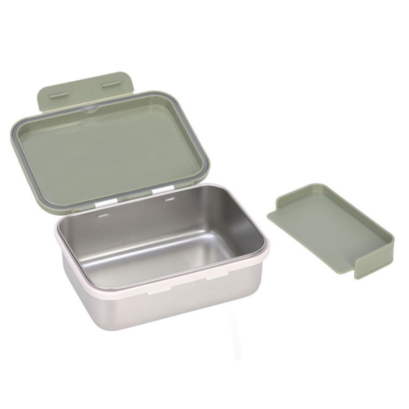 CAJAS ALMUERZO ACERO HAPPY PRINTS LIGHT OLIVE