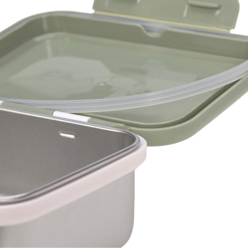 CAJAS ALMUERZO ACERO HAPPY PRINTS LIGHT OLIVE