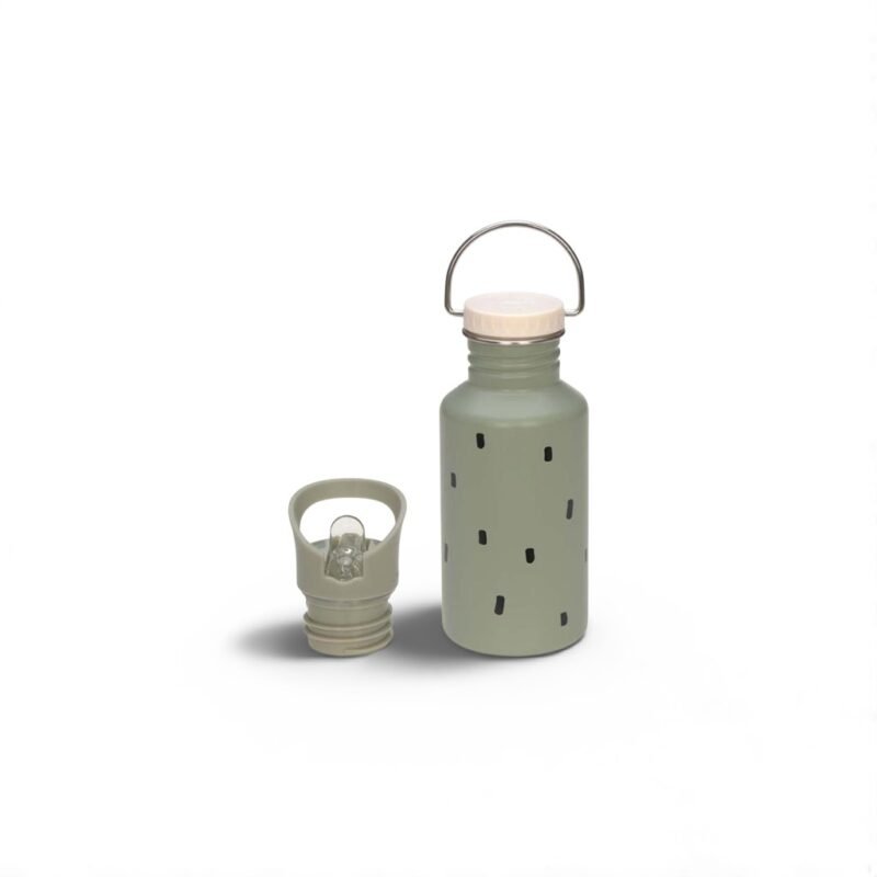 BOTELLA ACERO 500 ML HAPPY PRINTS LIGHT OLIVE