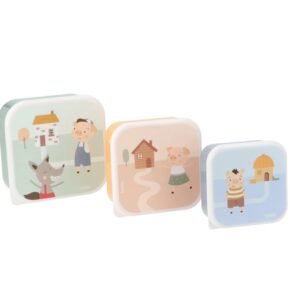 3 CAJAS ALMUERZO THE THREE LITTLE PIGS TUTETE