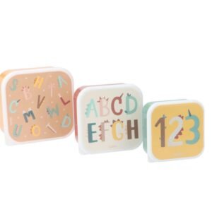 3 CAJAS ALMUERZO FUNNY LETTERS TUTETE