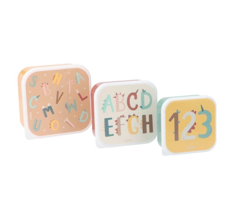 3 CAJAS ALMUERZO FUNNY LETTERS TUTETE