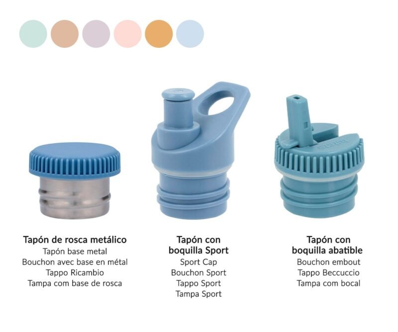 TAPÓN CON BOQUILLA PARA BOTELLA ACERO COTTON PINK TUTETE