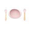 3.1 BOL SILICONA CON VENTOSA + CUBIERTOS PINK OLMITOS