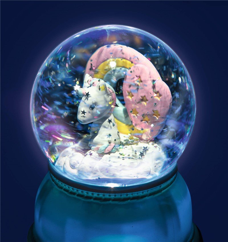 LÁMPARA BOLA DE NIEVE UNICORNIO