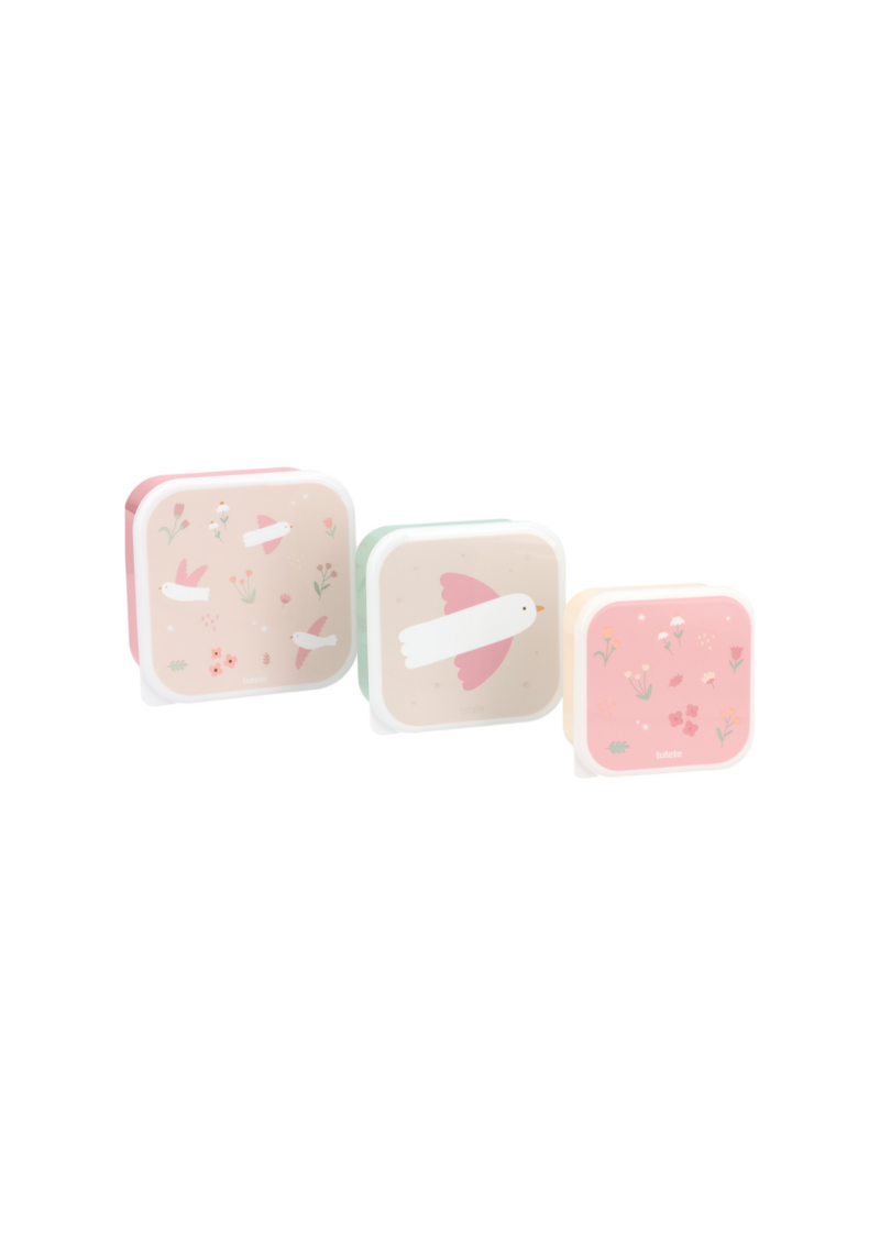 3 CAJAS ALMUERZO BLOSSOM BIRDS TUTETE