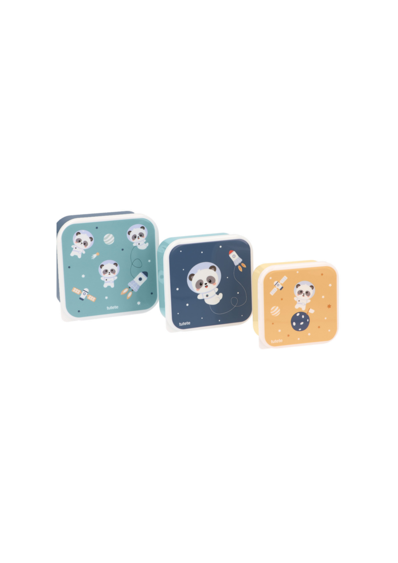 3 CAJAS ALMUERZO PANDAS IN SPACE TUTETE