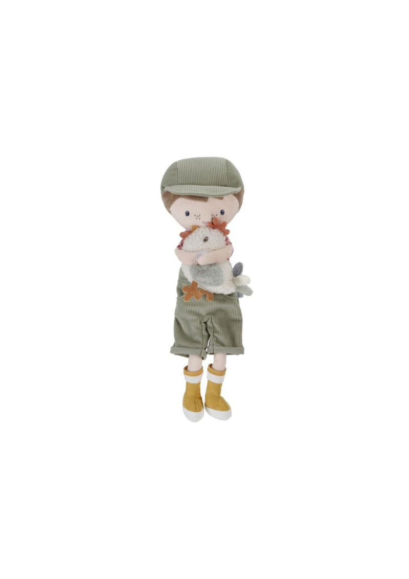 JIM GRANJERO CON GALLINA MUÑECO BLANDITO LITTLE DUTCH