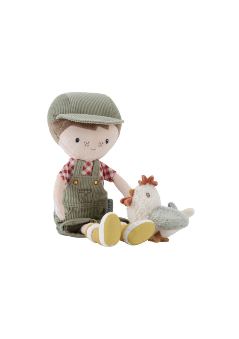 JIM GRANJERO CON GALLINA MUÑECO BLANDITO LITTLE DUTCH